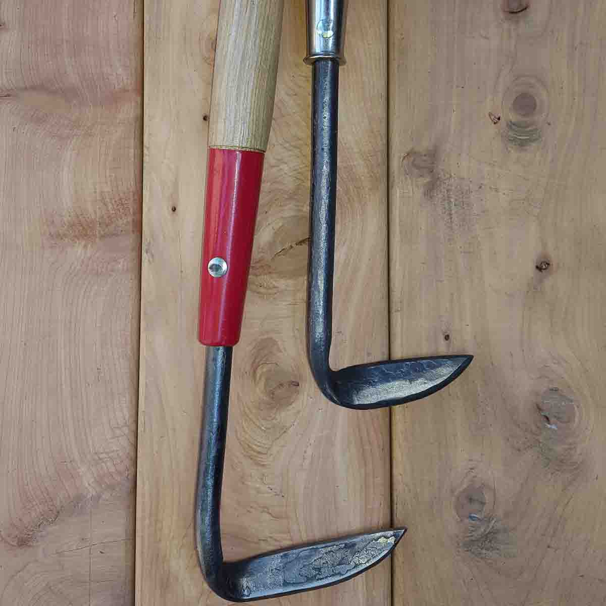 We make cape cod weeders on 18 inch handles for extra reach and scale up the forgings to put them on long handles for stand up weeding as well.