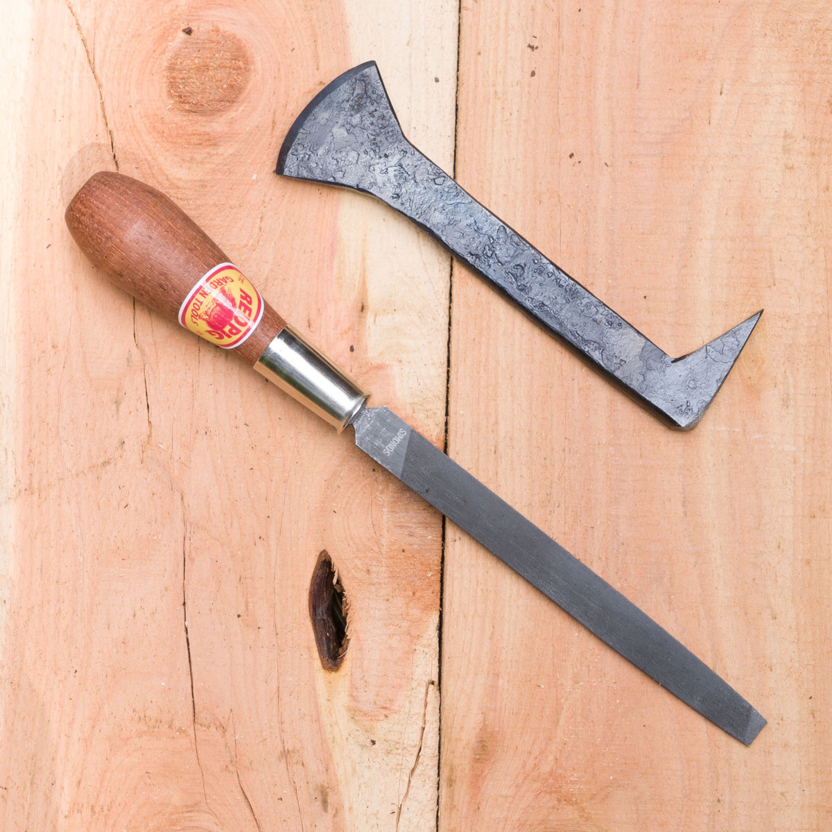 Grafting chisel next to 6" file.