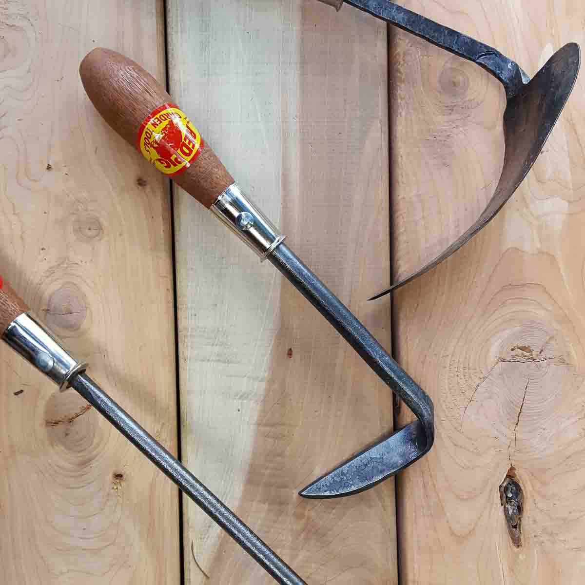 Other left handed tools include the left handed cape code weeder and the dutch hoe (not shown).