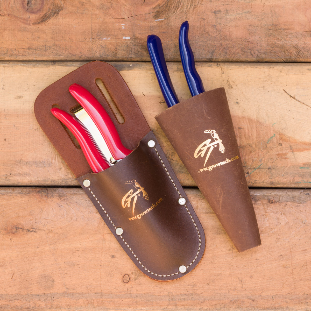 Left to right: Pruner Pouch Large (9" and Rotating Handle Pruners), Cone Sheath (All Pruners)